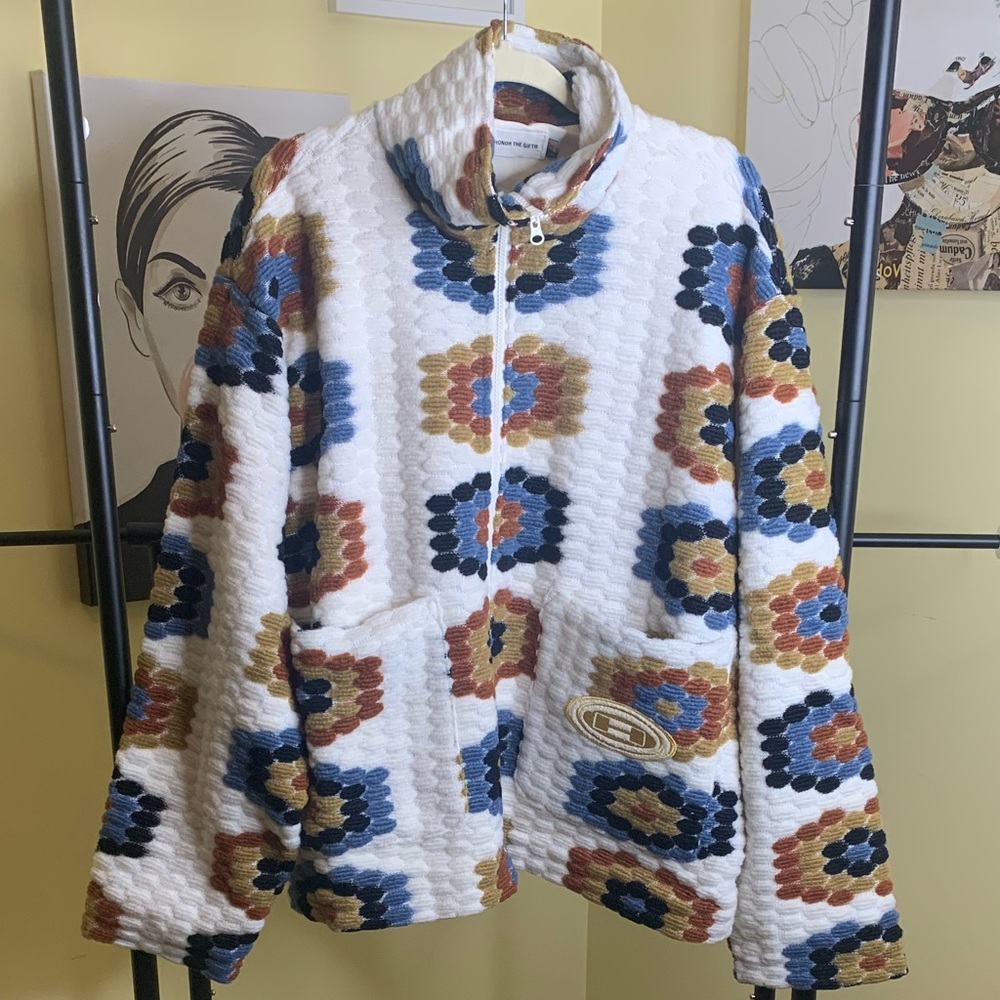 💫HP‼️💫 Men’s NWT HONOR THE GIFT Wool-Blend Full Zip Jacket in Cream, Size XL - Picture 6 of 7